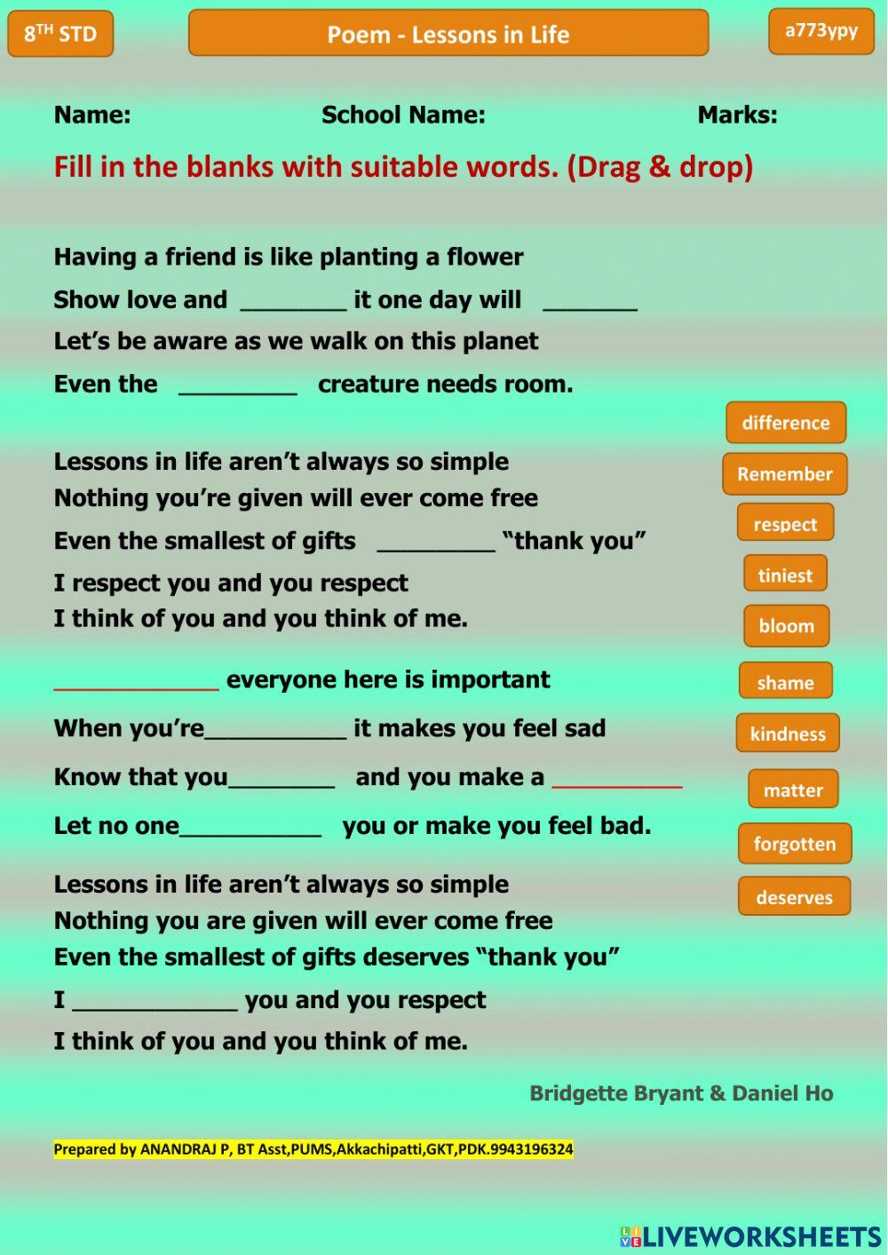 Lessons in Life -Poem