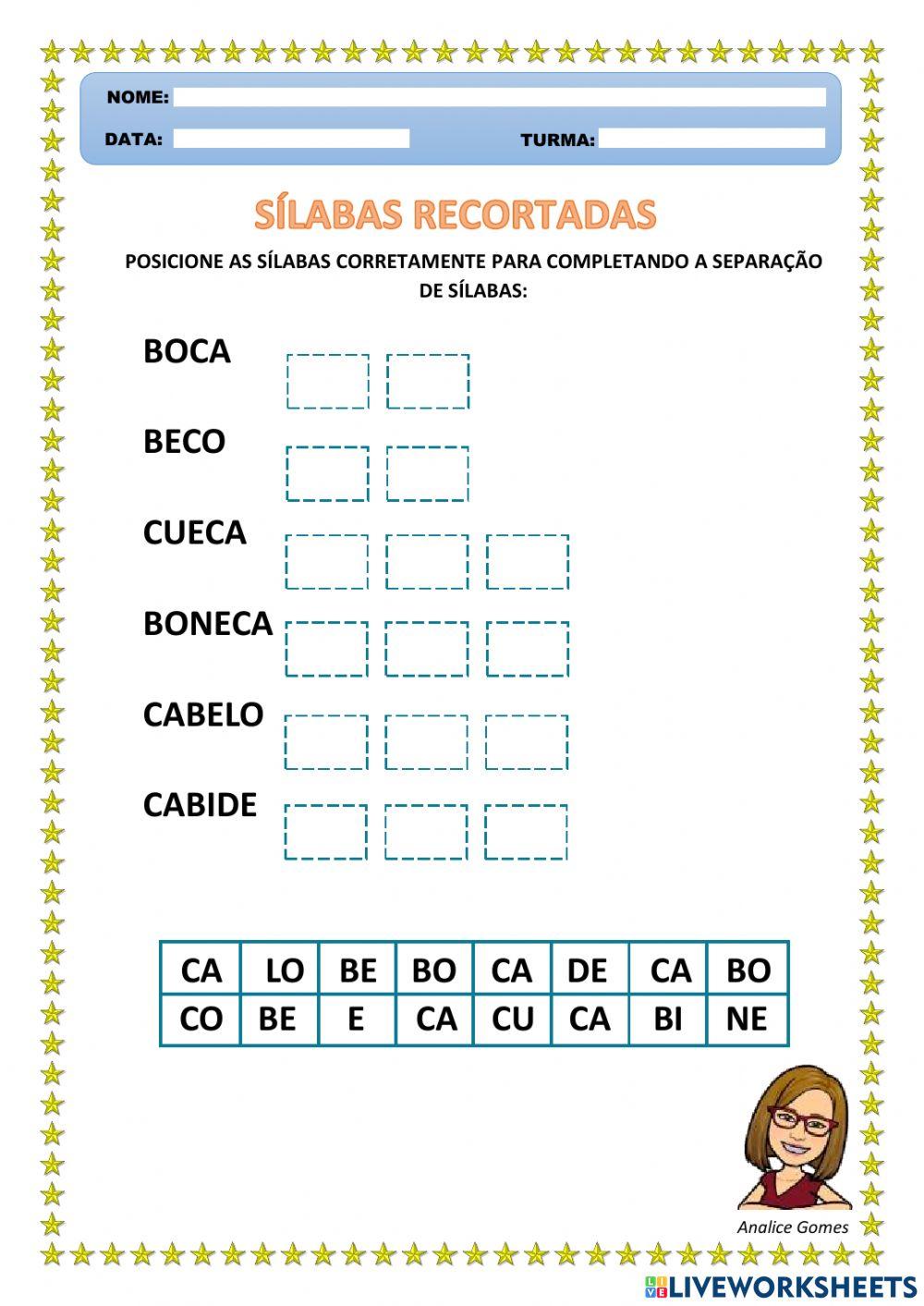 Sílabas Recortadas