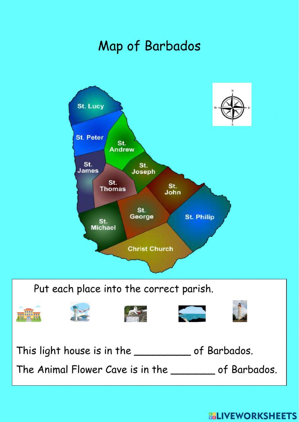 Places of Interest Barbados worksheet Live Worksheets