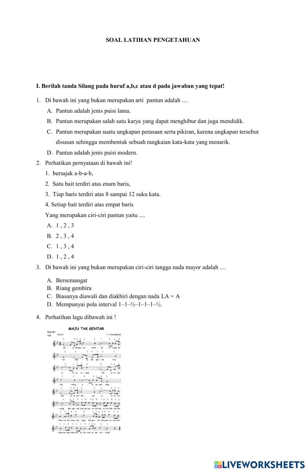 Latihan soal tema 4 sub 1