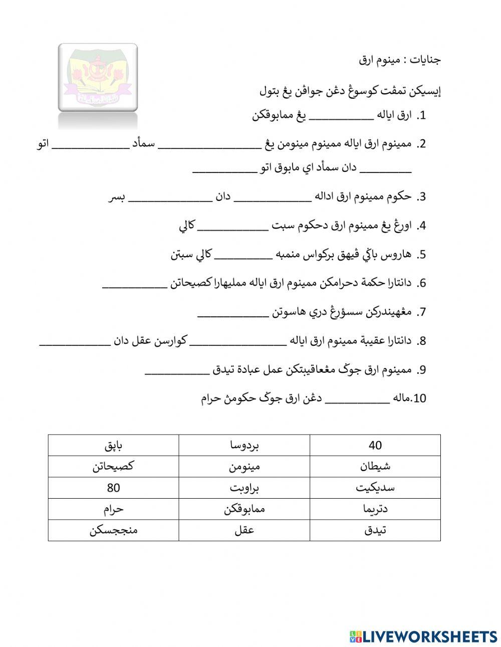 Latihan jenayat - minum arak