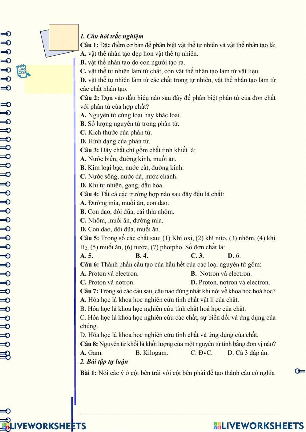 Bài luyện tập 1