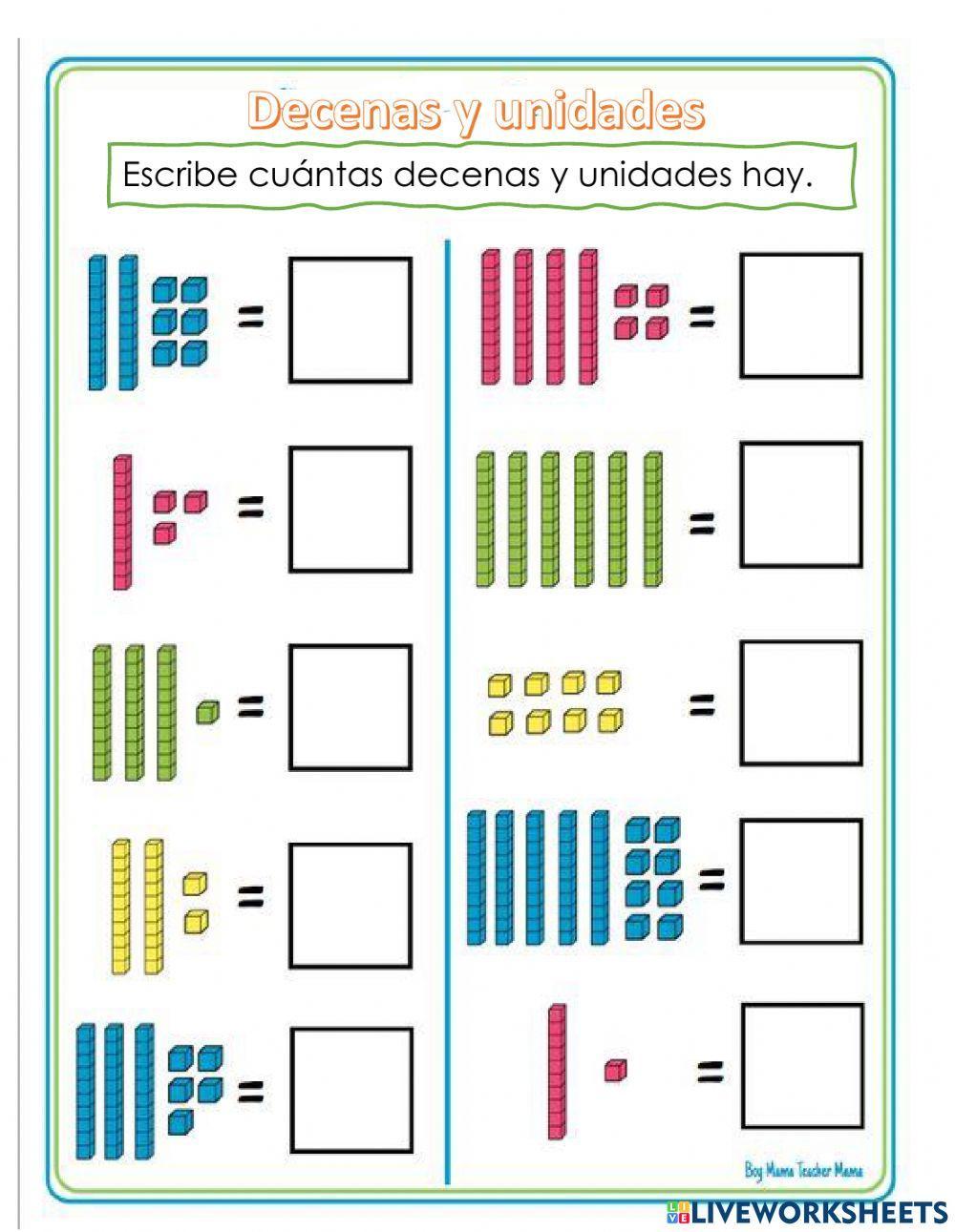 Decenas y unidades Decenas y unidades