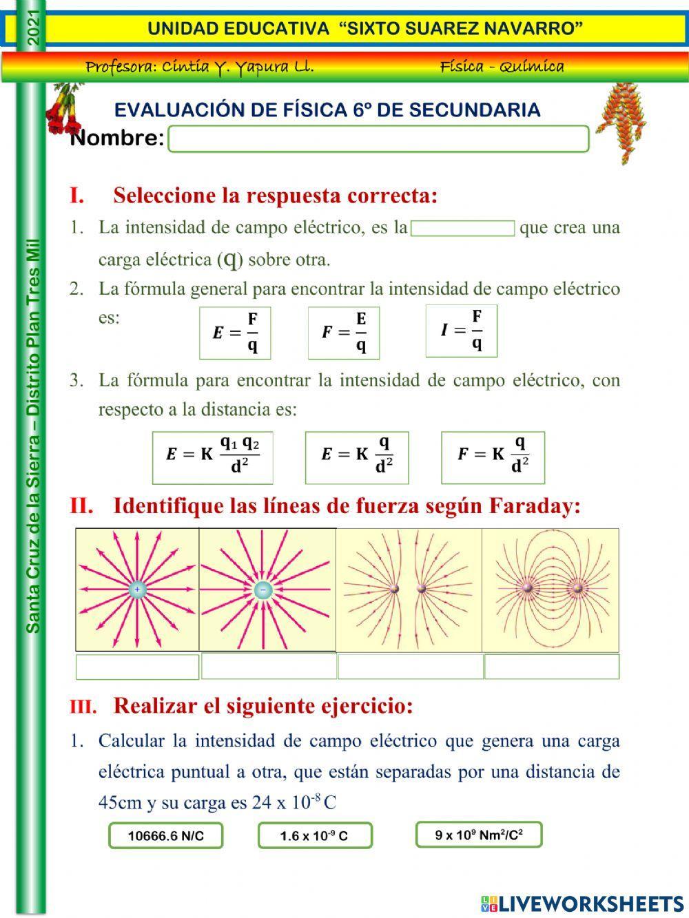 Evaluación de física
