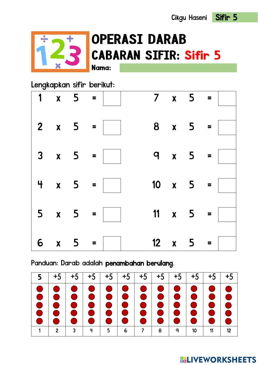 Cabaran Sifir 1-5 Cabaran Sifir 1-5