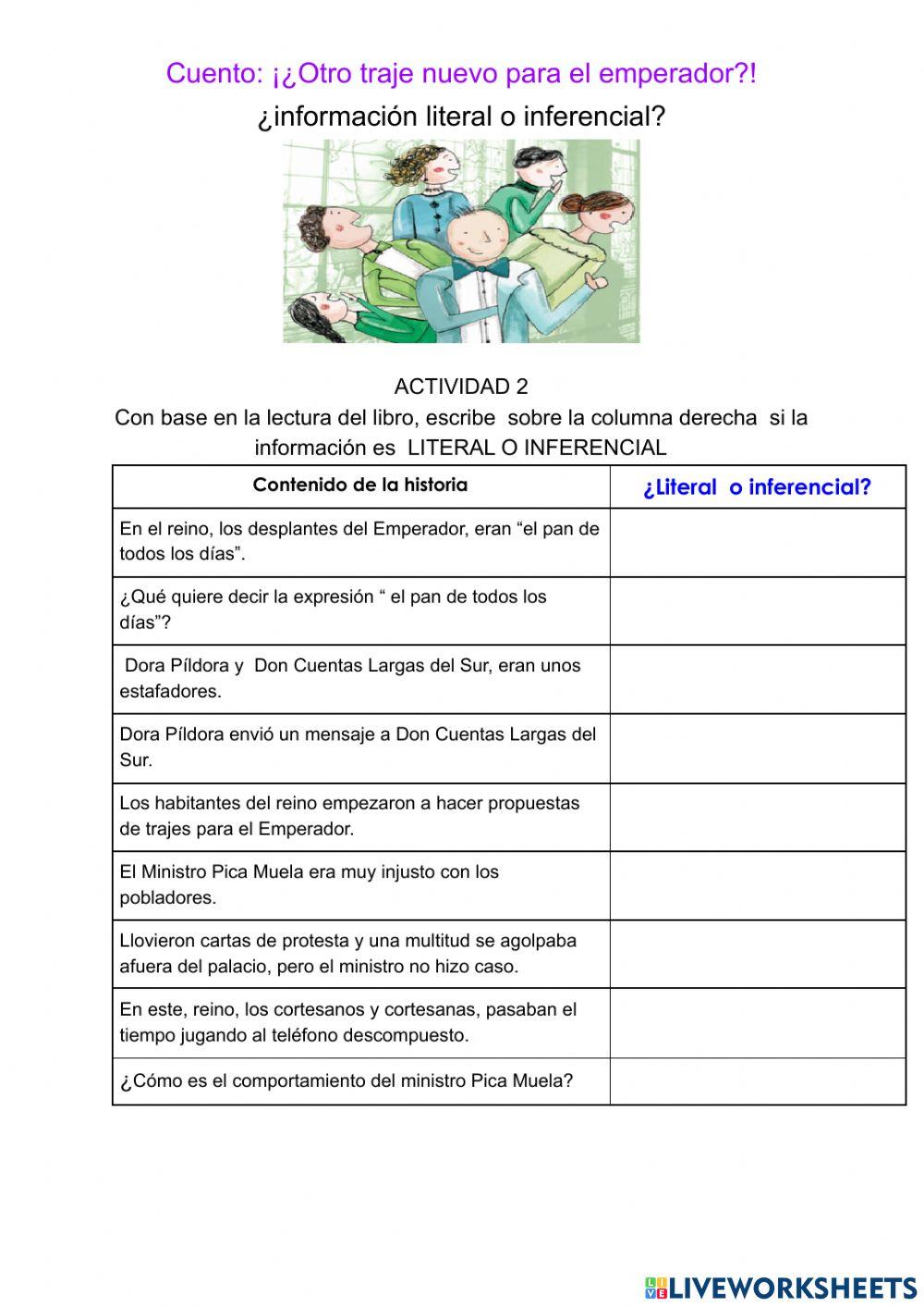 Información Literal e inferencial