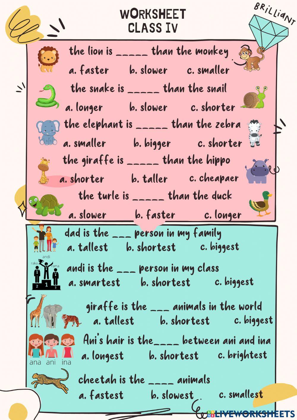Comparative and superlative