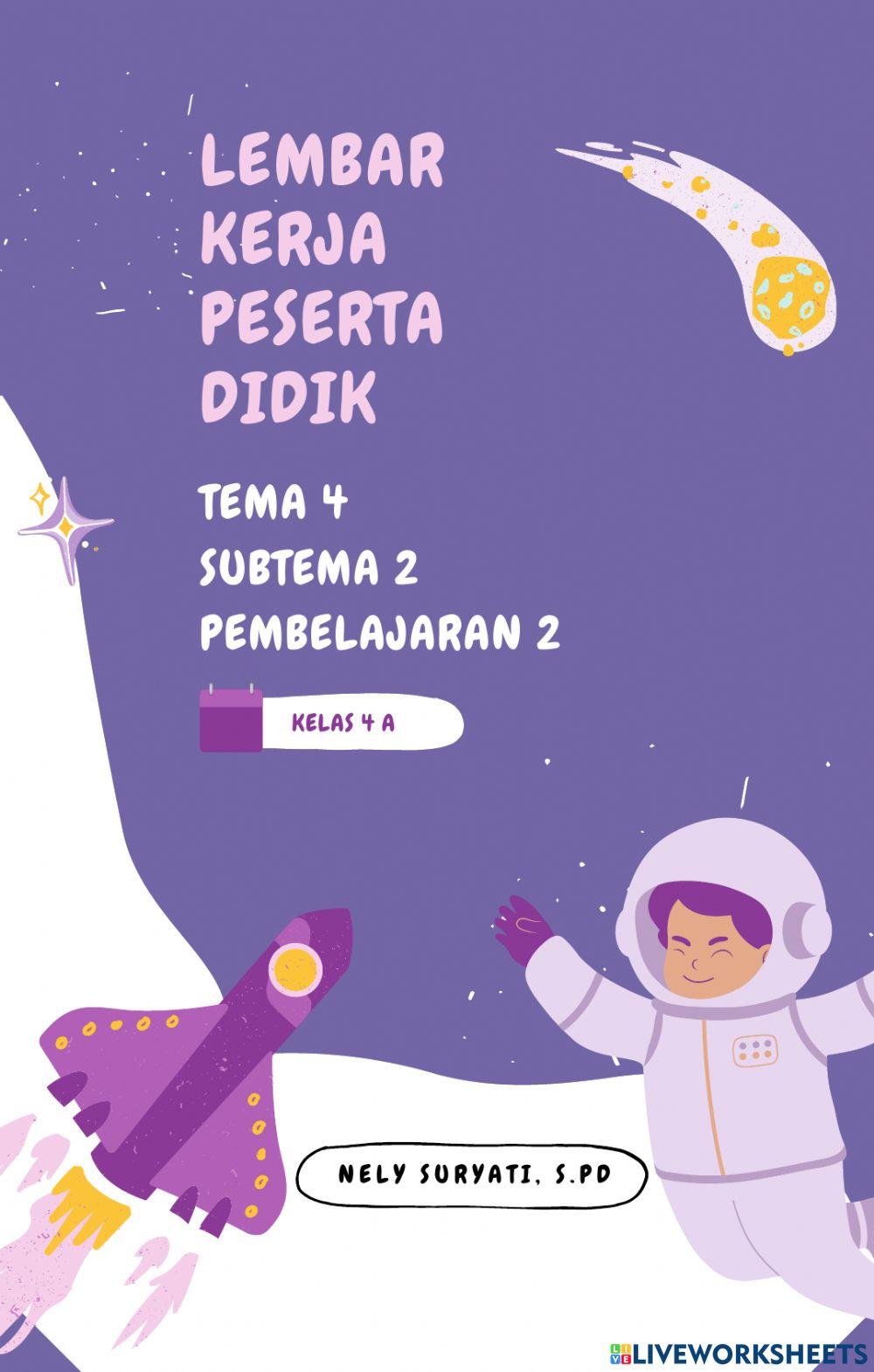 LKPD Kelas 4 Tema 4 Subtema 2 Pembelajaran 2