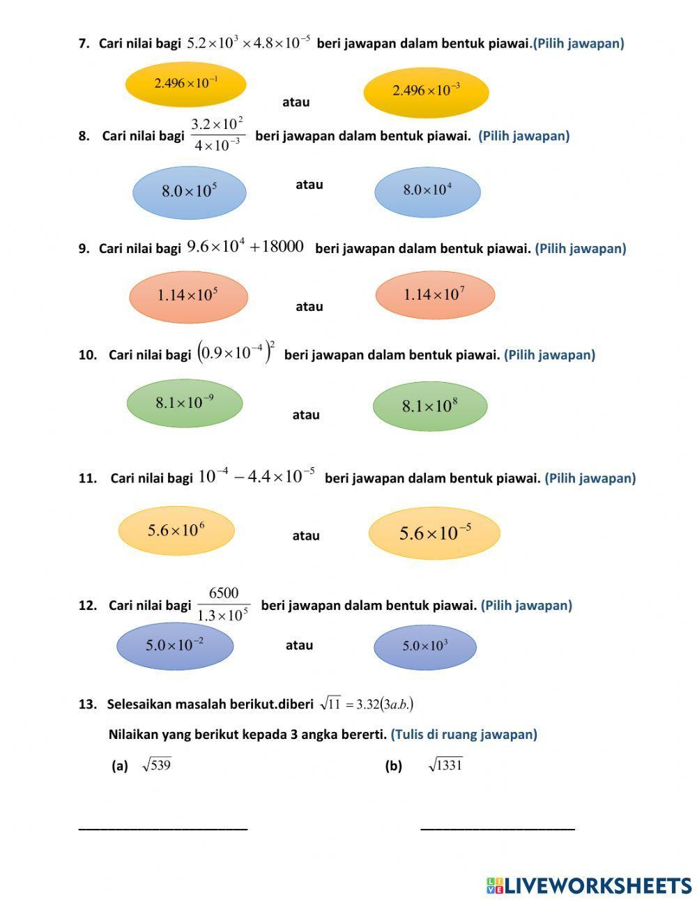 Bab 2 bentuk piawai matematik tingkatan 3
