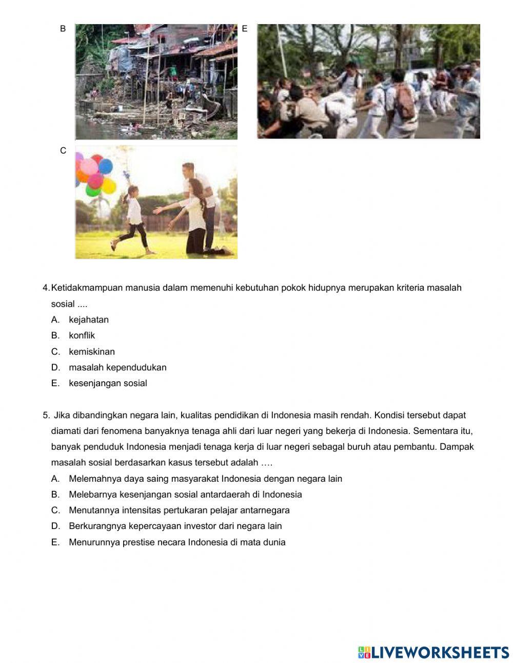 Quiz Bab II KD 3.2 Permasalahan Sosial