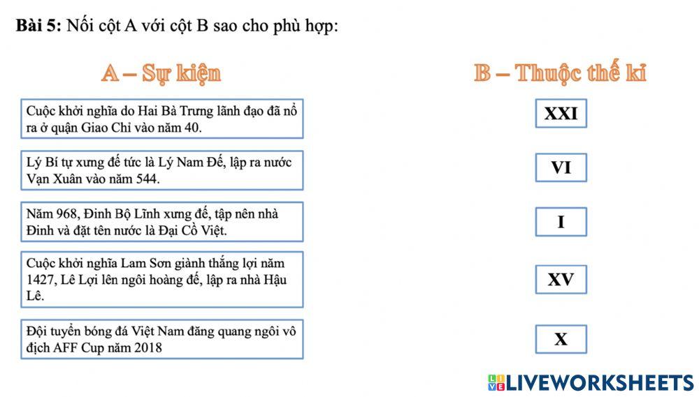 Toán 4 - BT xác định thế kỉ