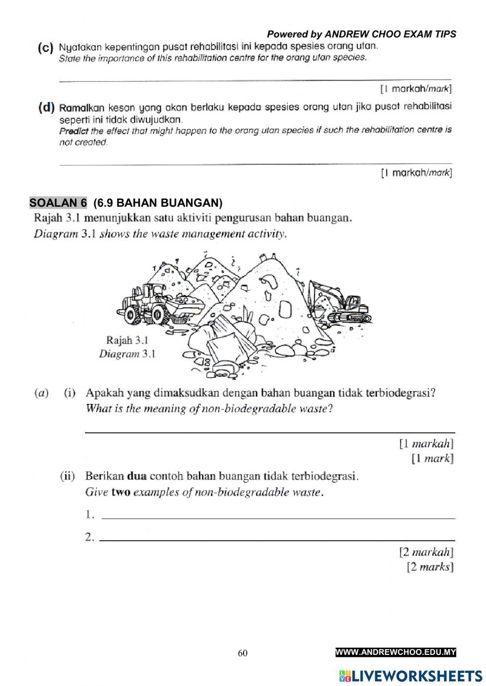 Y6 - Contoh Peperiksaan Akhir Tahun