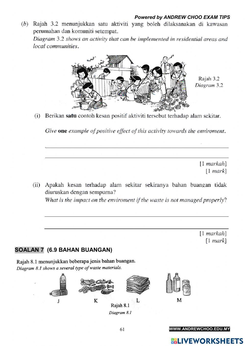 Y6 - Contoh Peperiksaan Akhir Tahun