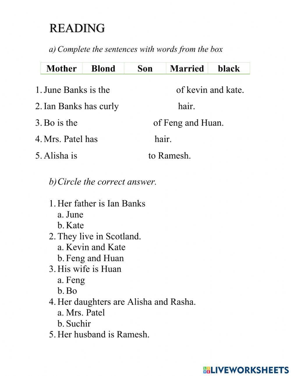 Families around the world reading