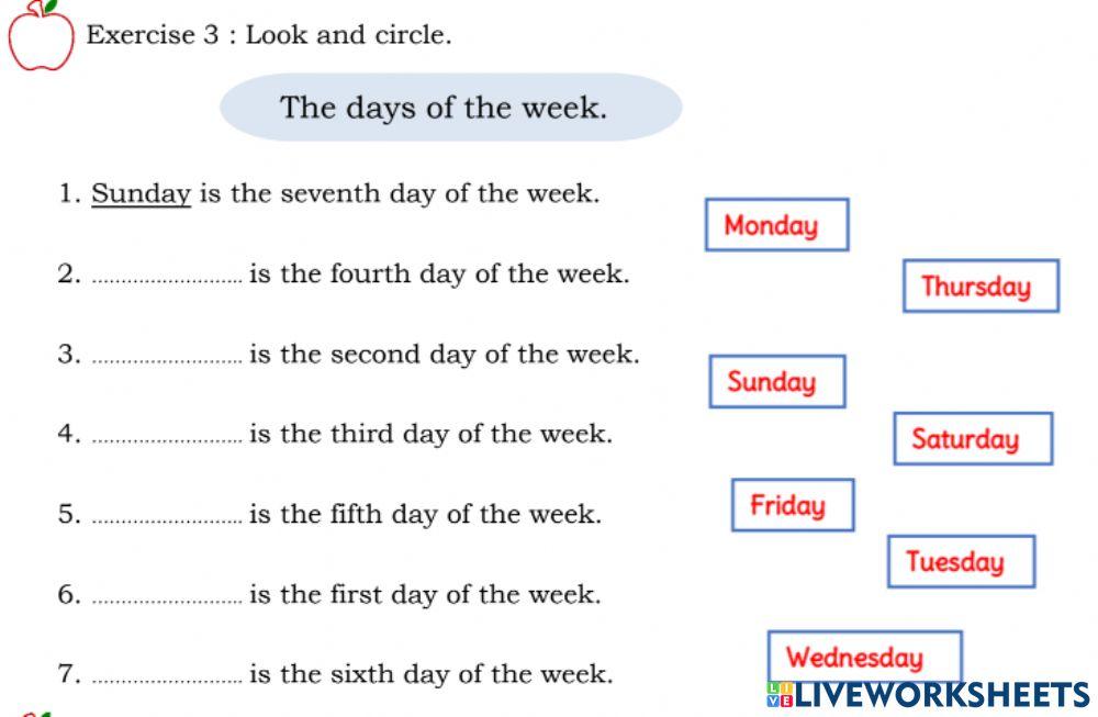 Days of the week