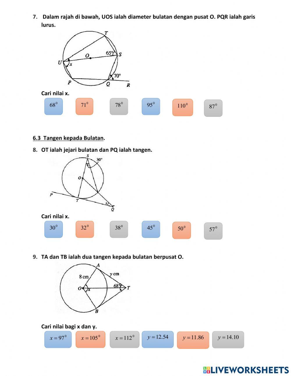Bab 6 sudut dan tangen bagi bulatan matematik tingkatan 3