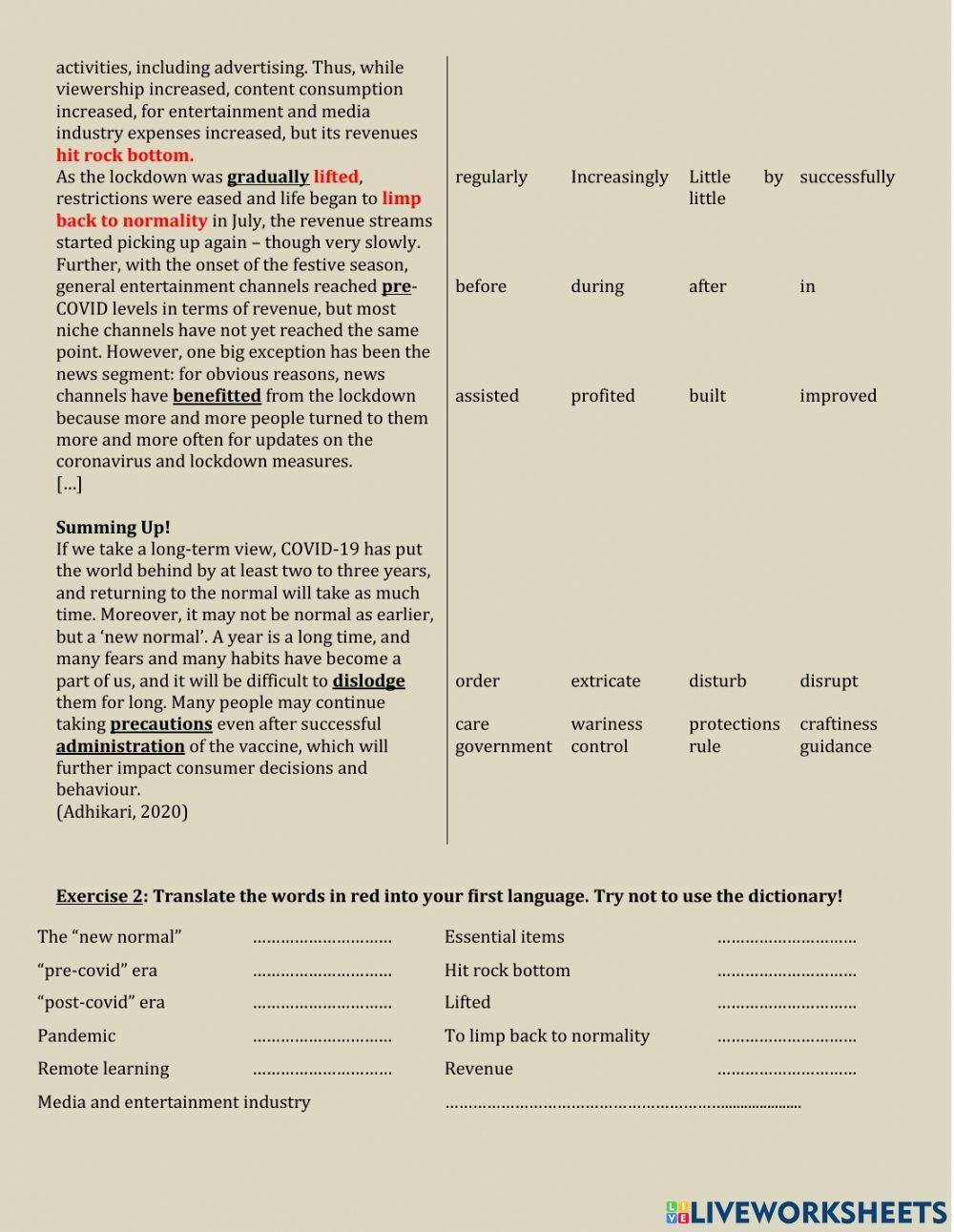 Entertainment industry post-covid