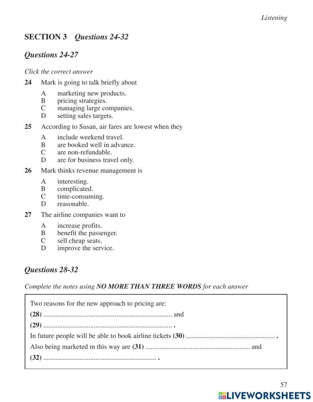 Ielts listening test 3- part 2