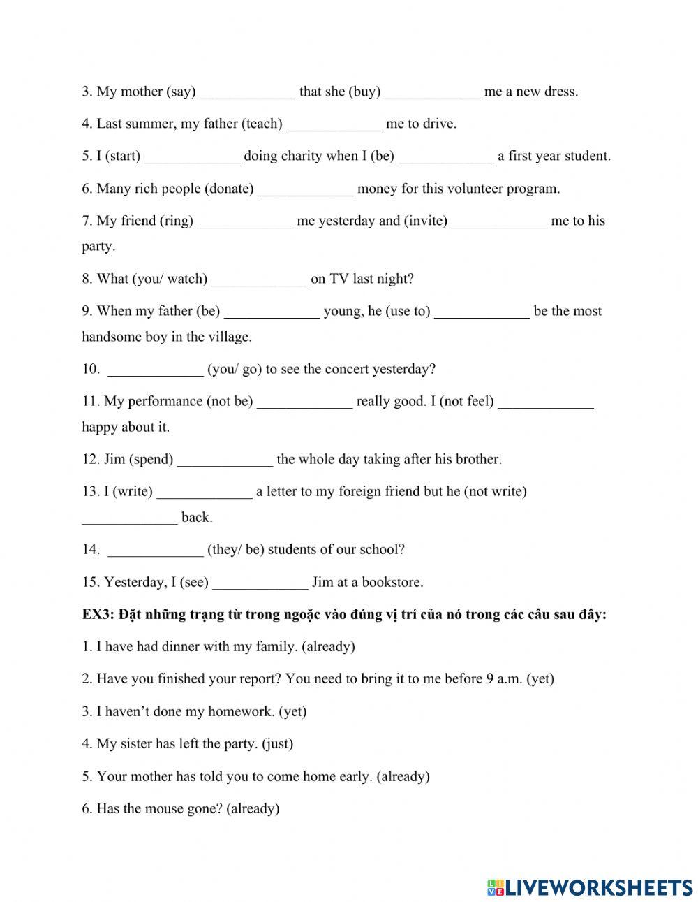 English 7 - review unit 3