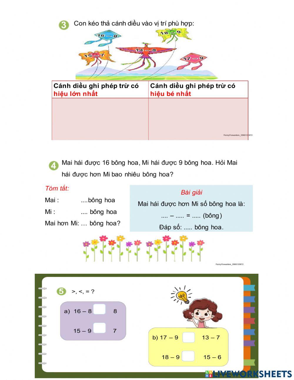 Tuần 6. Phiếu toán thứ sáu