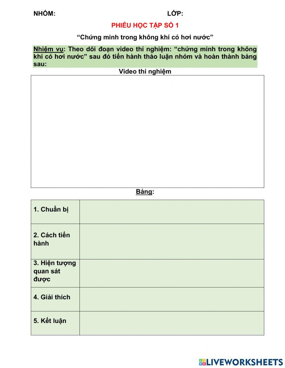 Th:oxygen. không khí