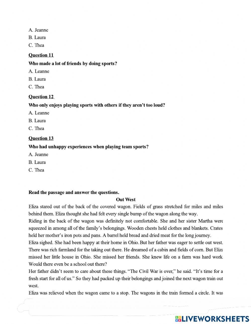 Grade 6 KET Reading 1.5