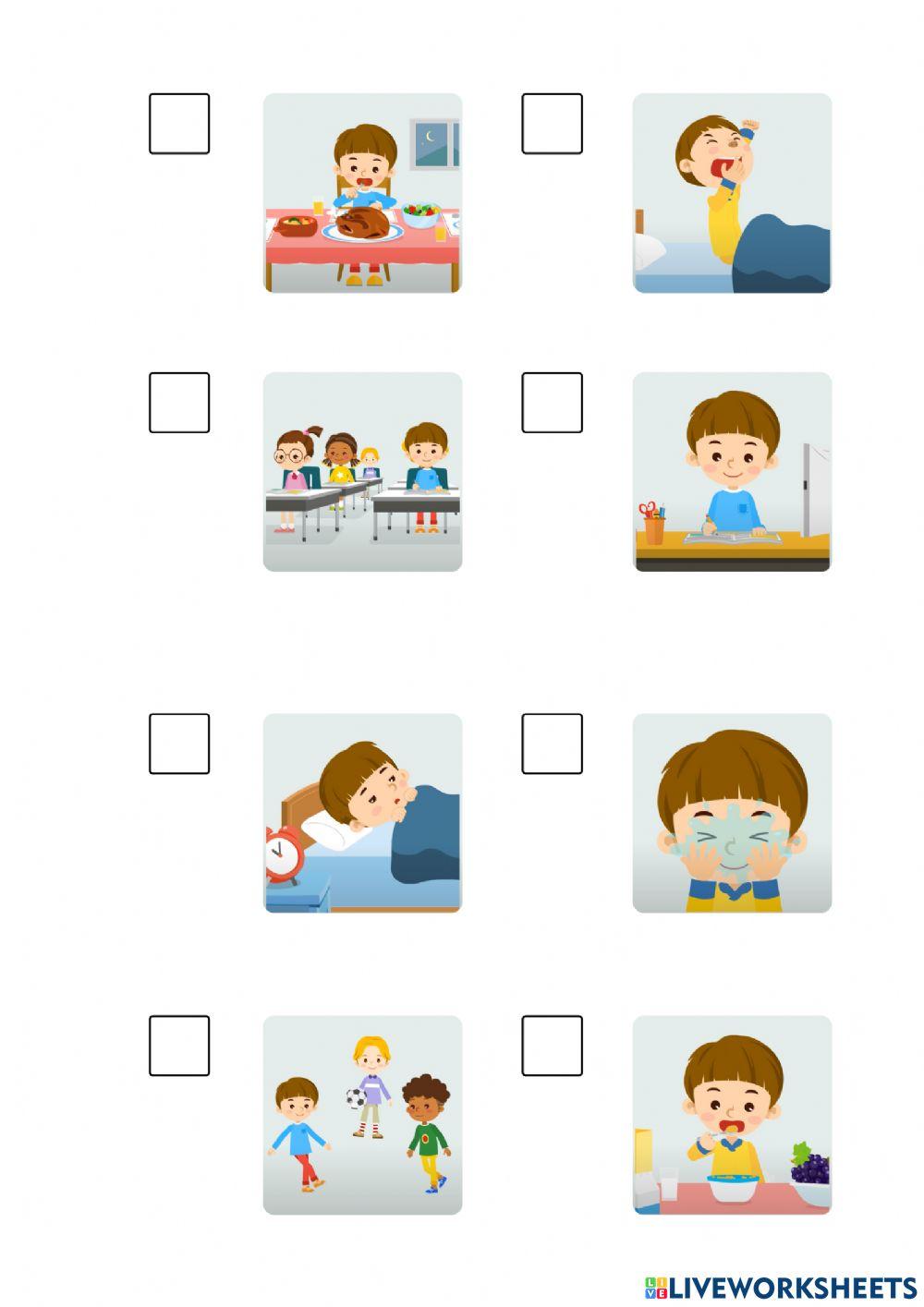 My Day online pdf worksheet | Live Worksheets