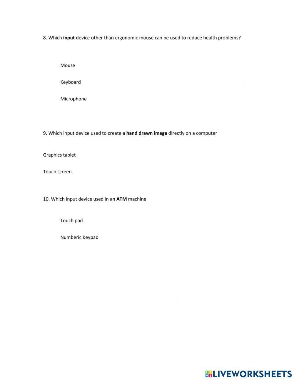 Manual Input Devices 