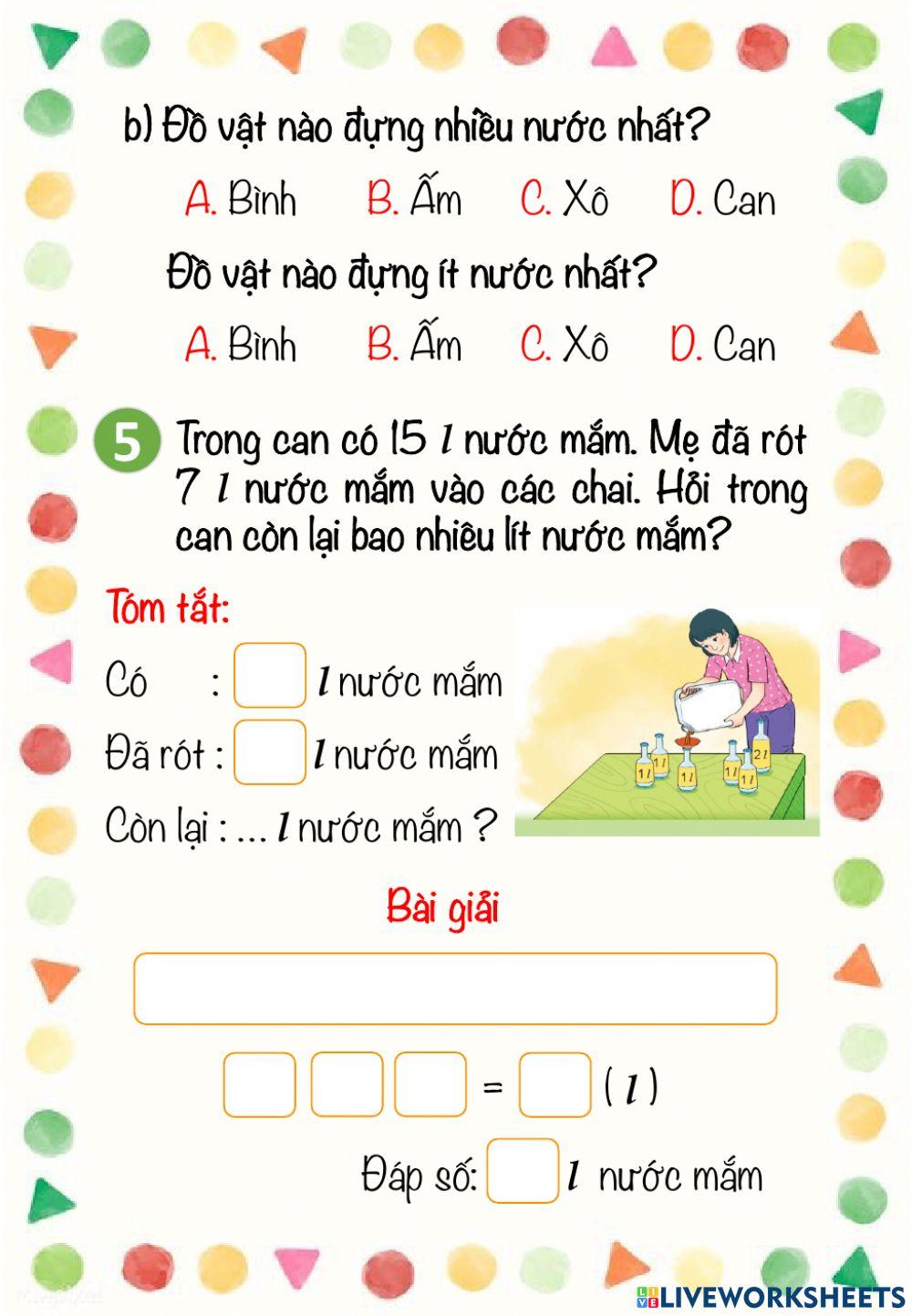 Toán - Luyện tập trang 64,65