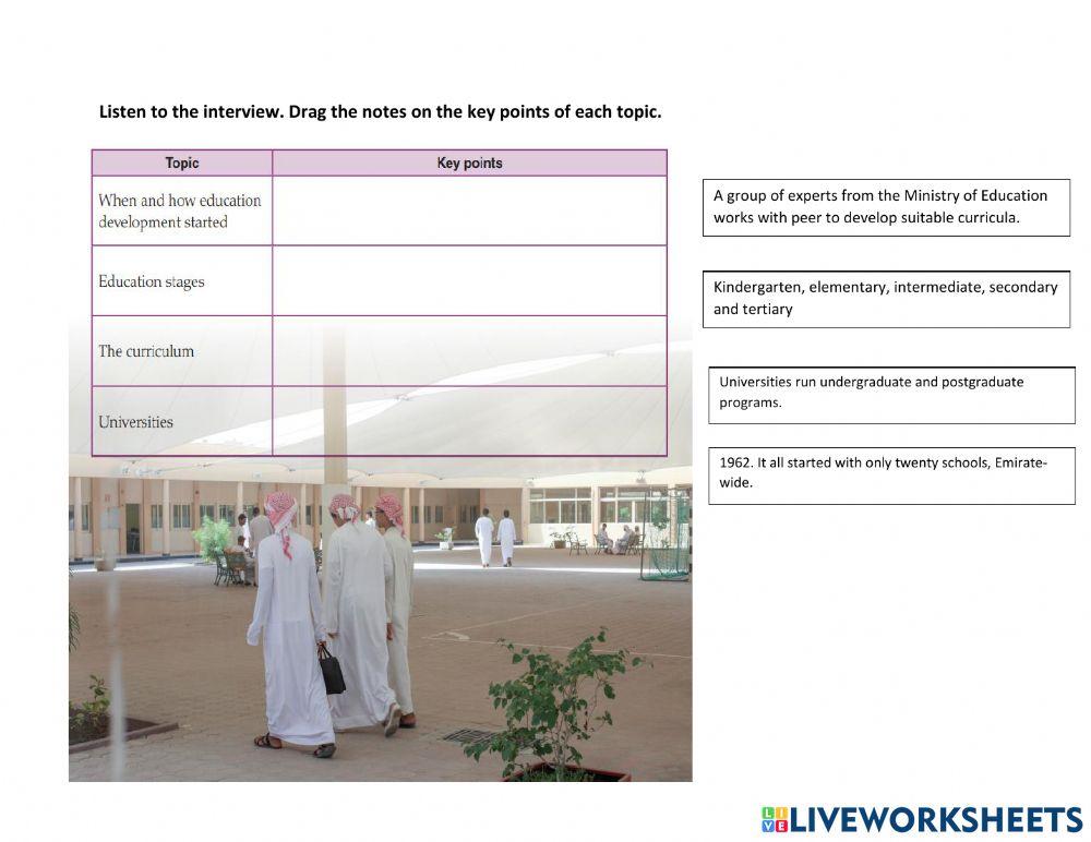 LISTENING Education in the UAE