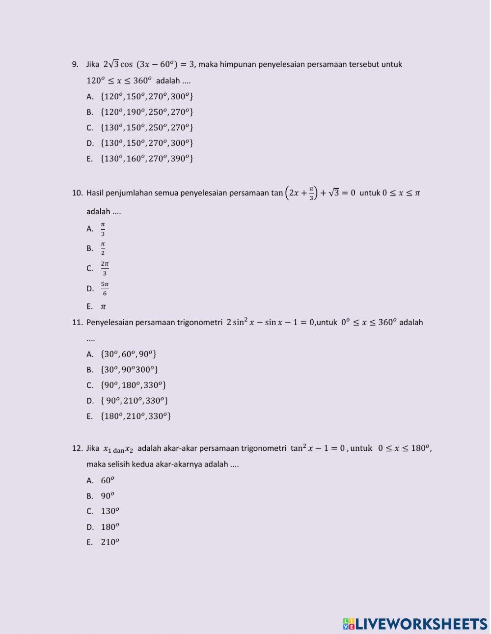Pts matematika  peminatan kelas xi ipa