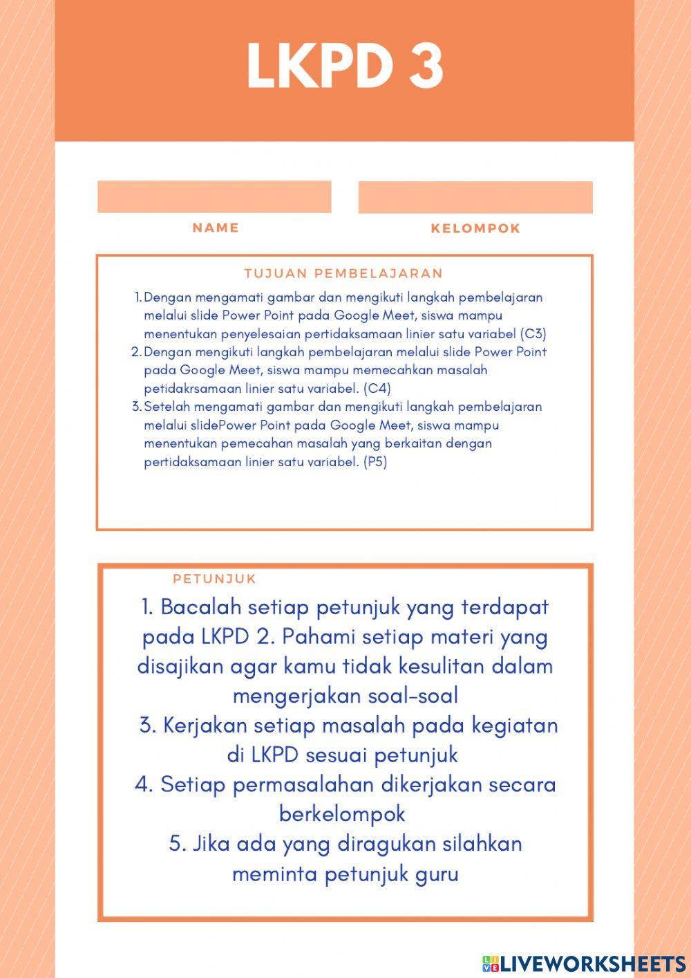 Pertidaksamaan linier