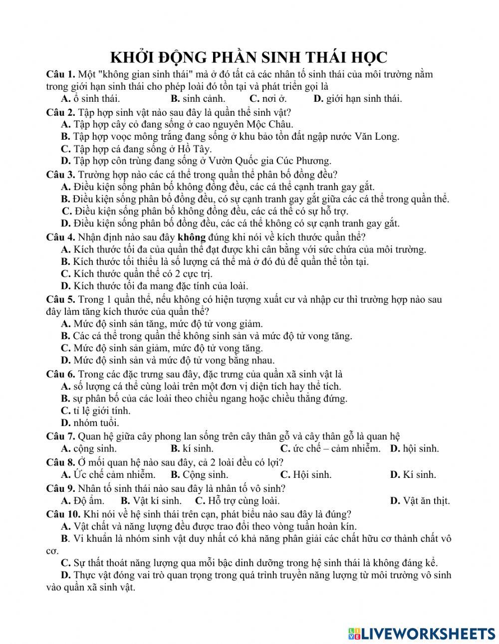 Khởi động sinh thái học