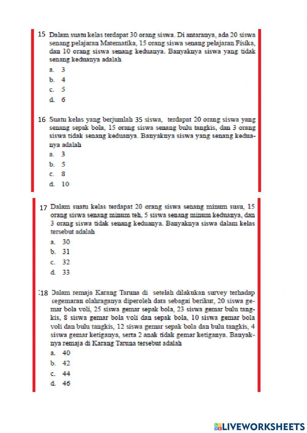 ULANGAN HARIAN Himpunan