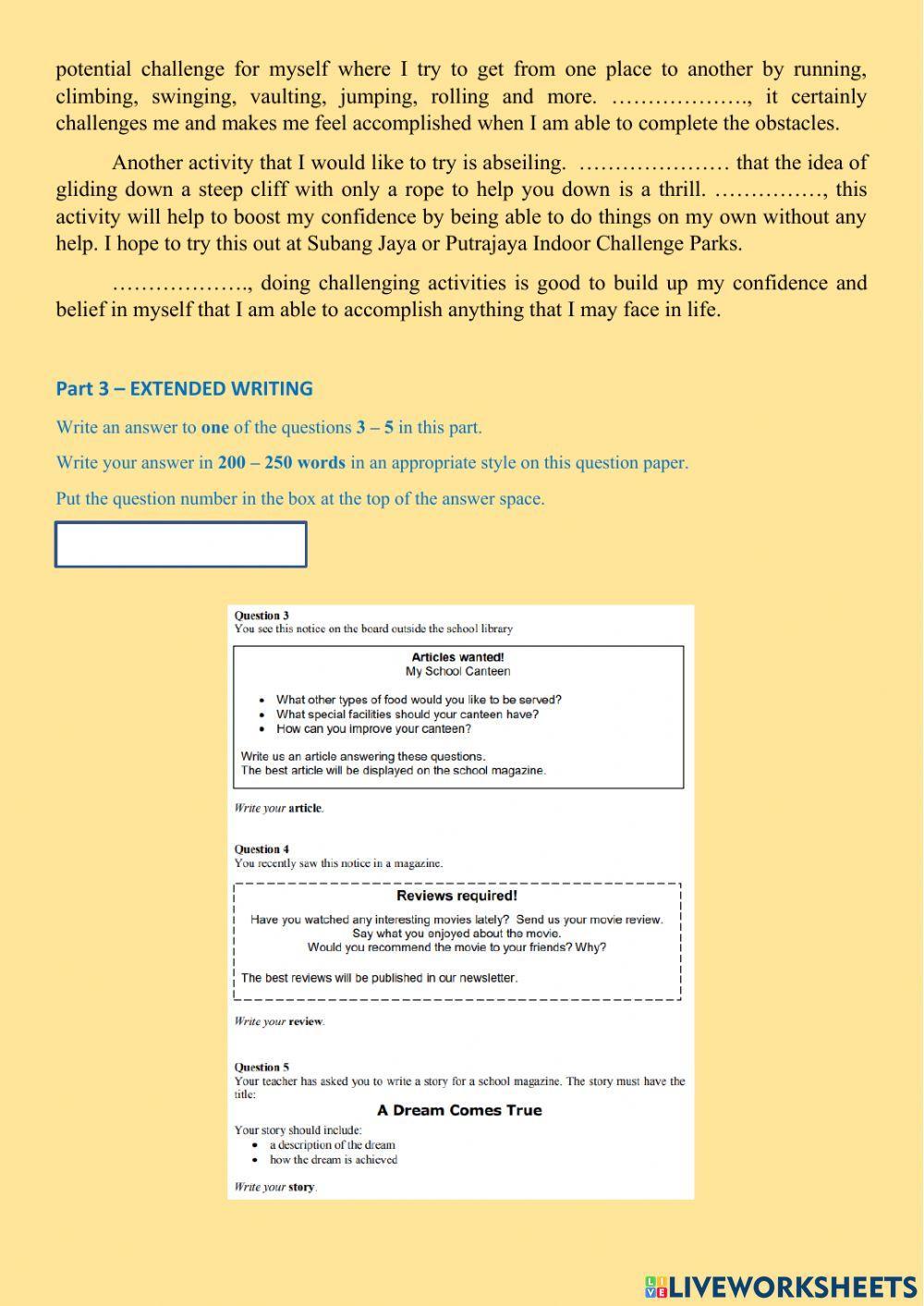 CEFR SPM Writing Revision