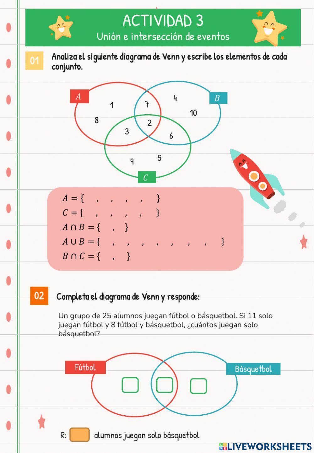 Actividad 3: Unión e intersección de eventos