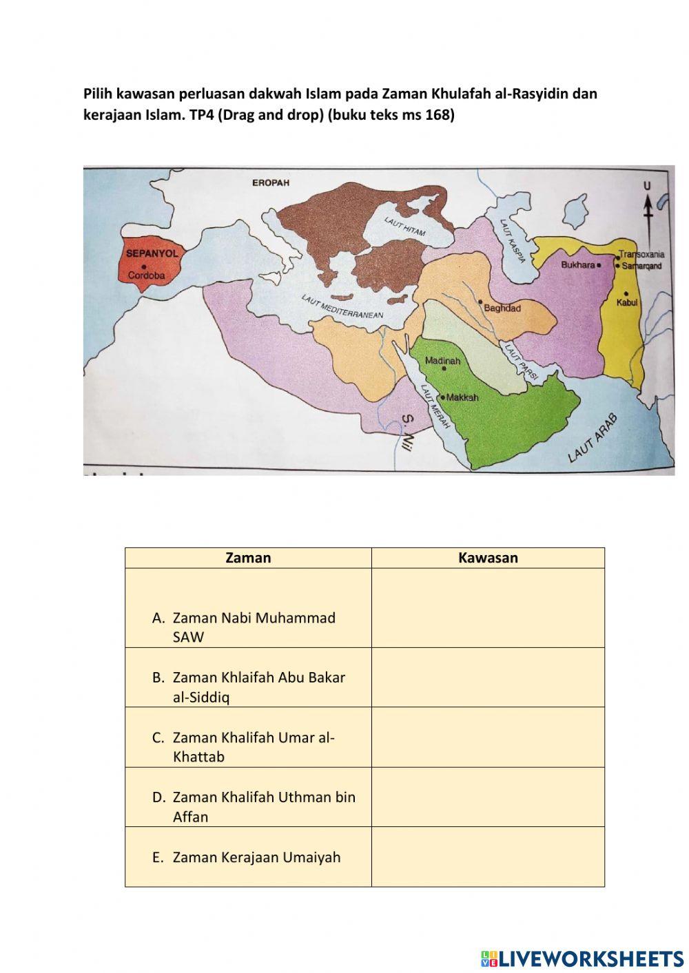 Penyebaran islam pada zaman Khulafah al-Rasyidin dan zaman kerajaan islam