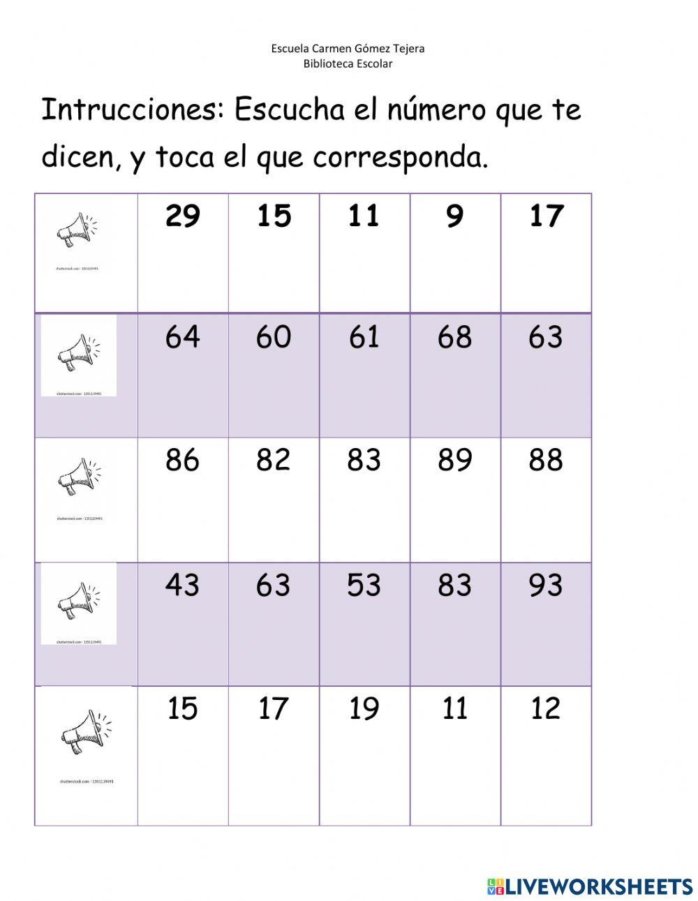 Reconocer números enteros