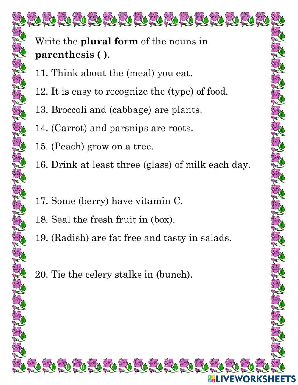 Singular and Plural Nouns