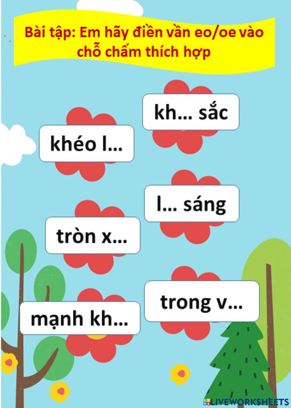 Bài tập điền khuyết