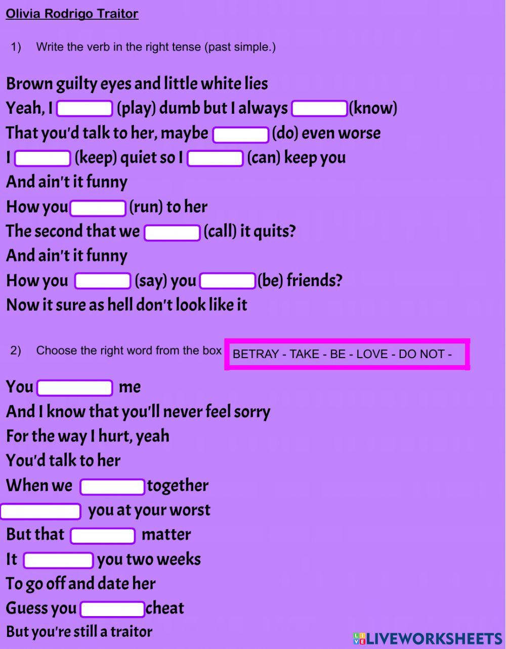 Olivia Rodrigo Traitor