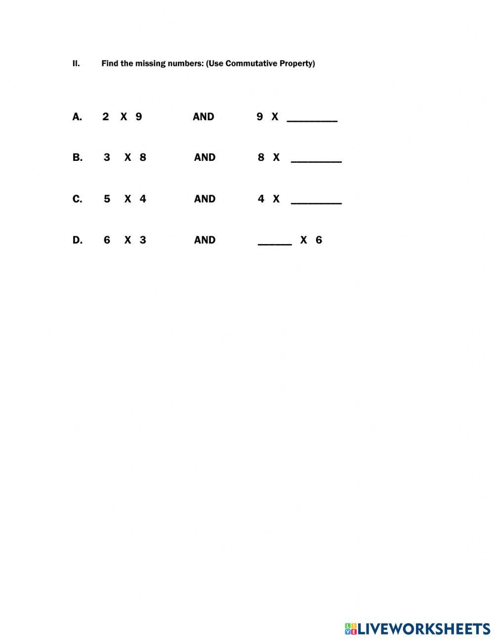 Commutative property
