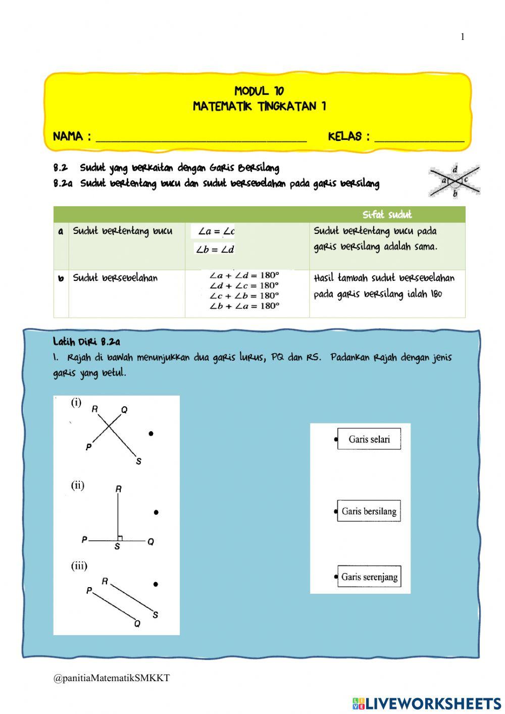 Bab 8 garis dan sudut