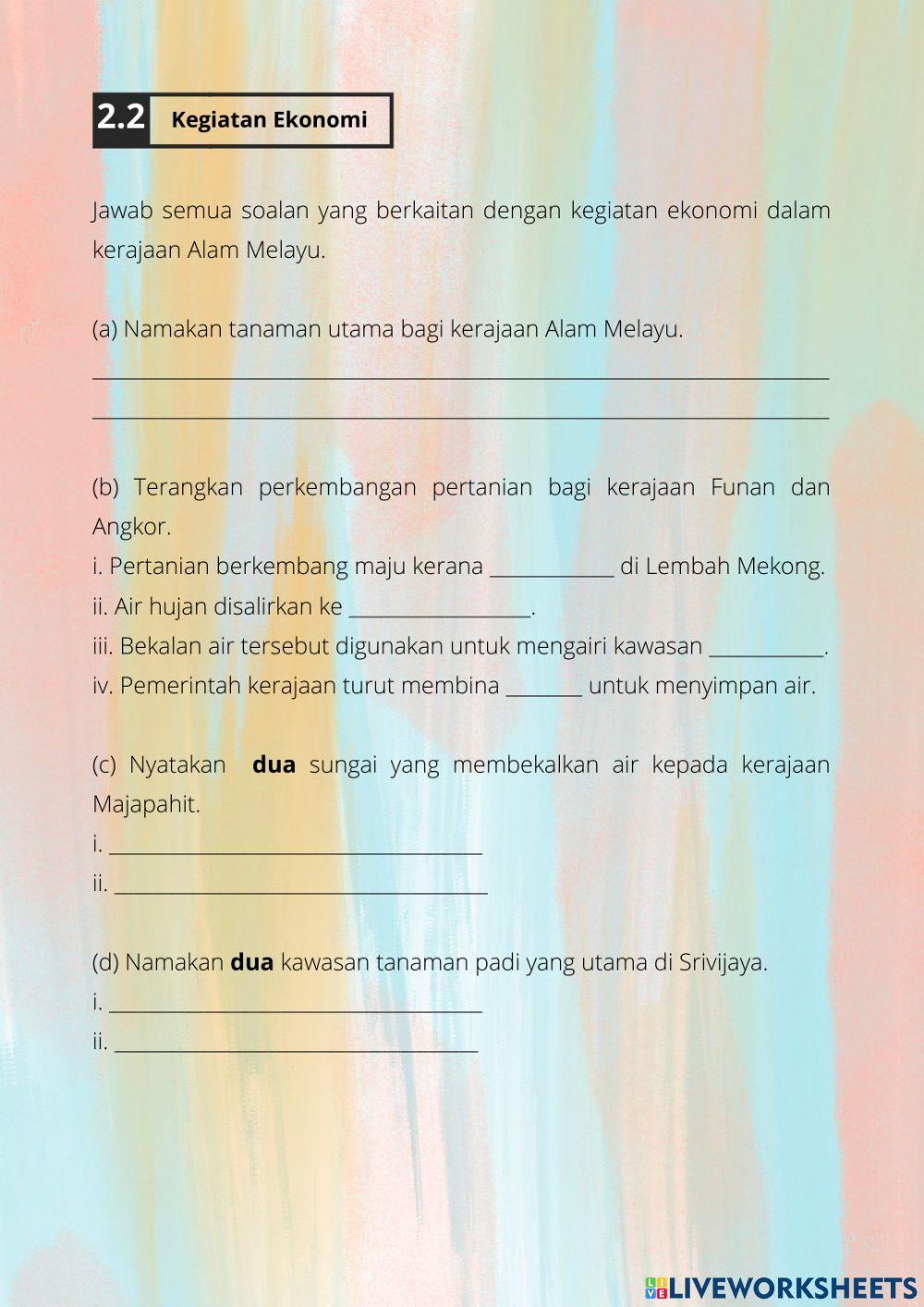 Sistem Pemerintahan dan Kegiatan Ekonomi Masyarakat Kerajaan Alam Melayu