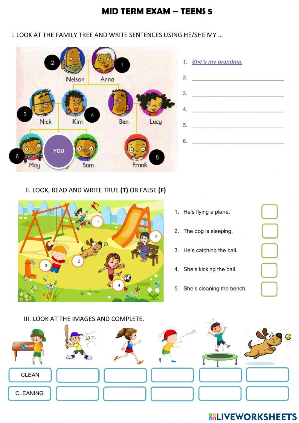 Mid term exam - teens 5