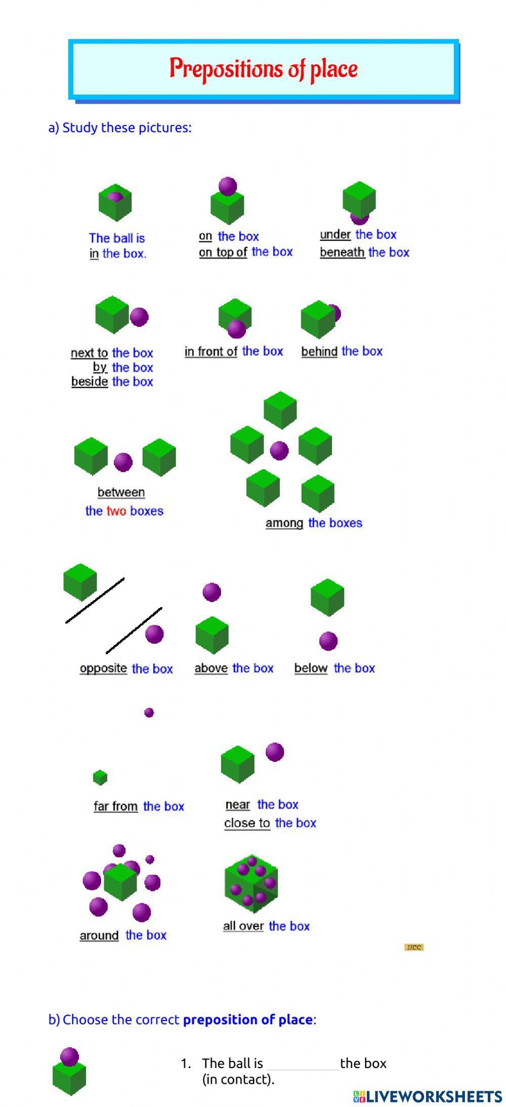 Prepositions of place