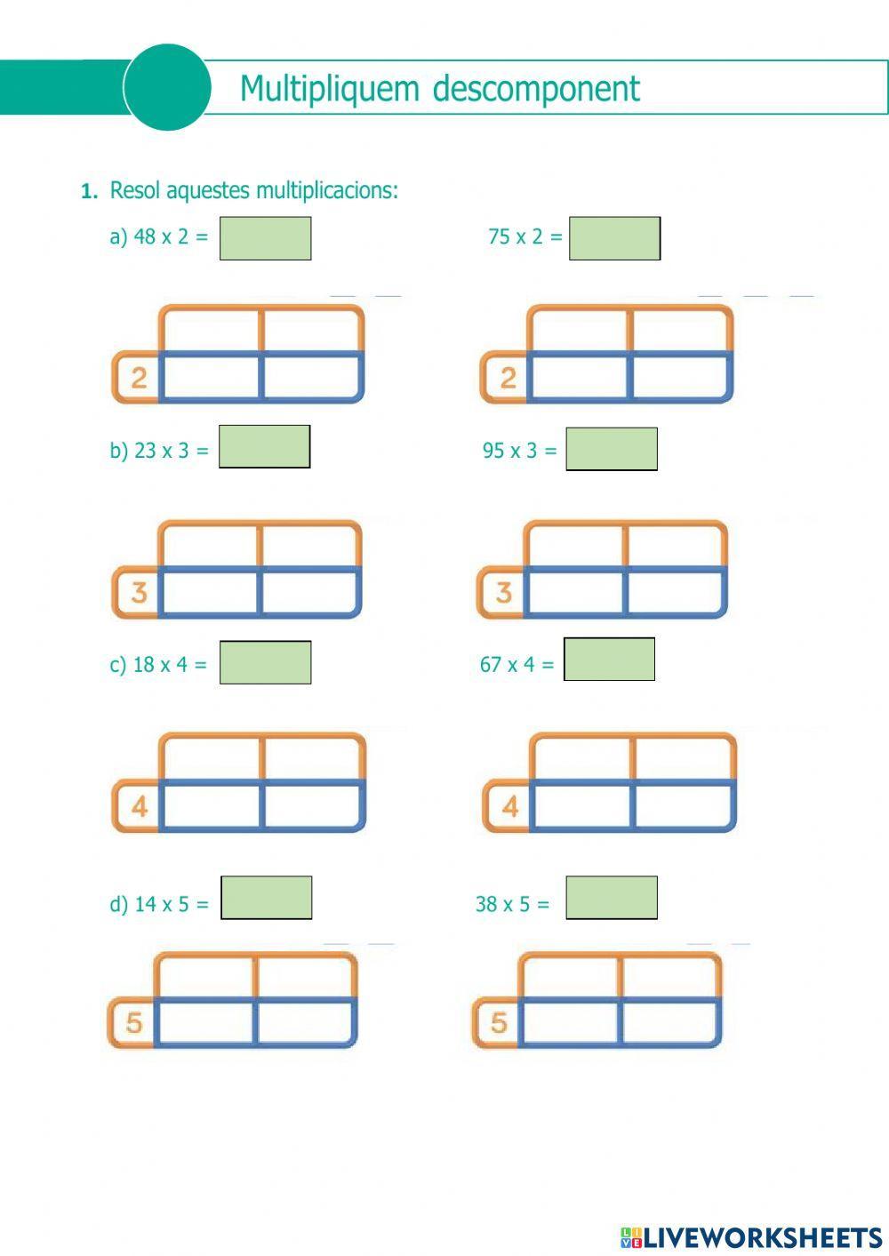 Multiplicacions 1 xifra