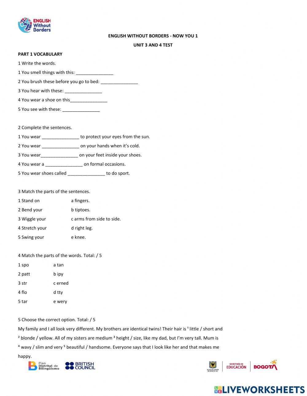 Ewb now you 1 unit 3-4 test