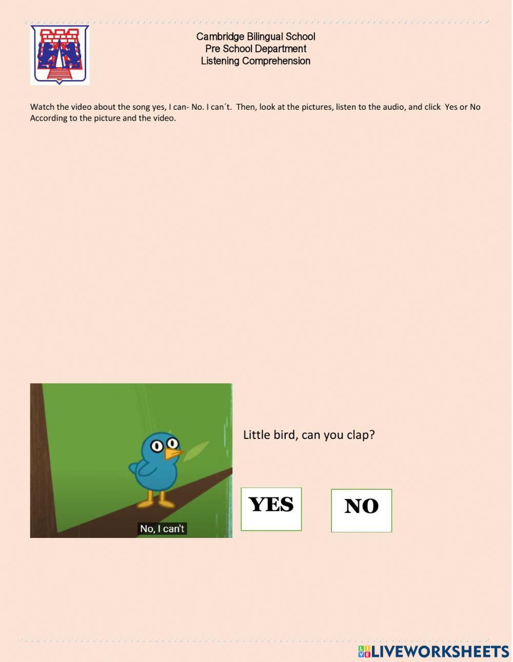 Yes, I can. No, I can-t