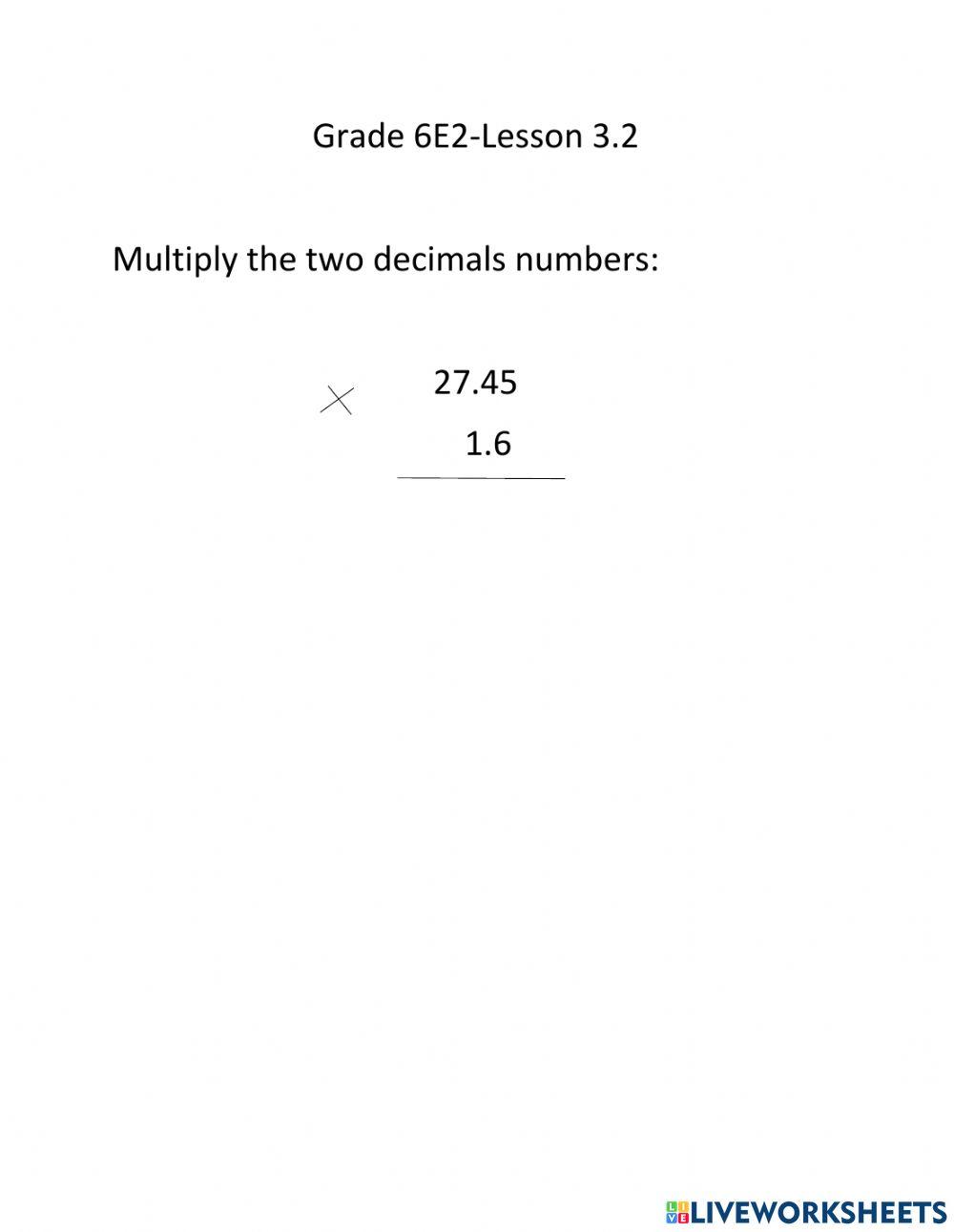 Multiply decimals